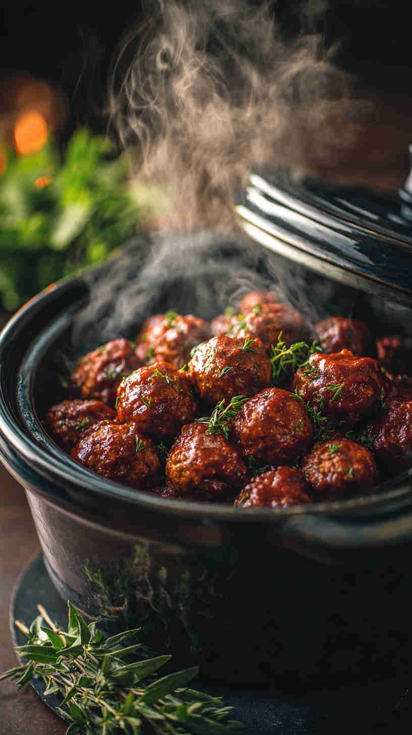 Crockpot Sweet and Spicy BBQ Meatballs