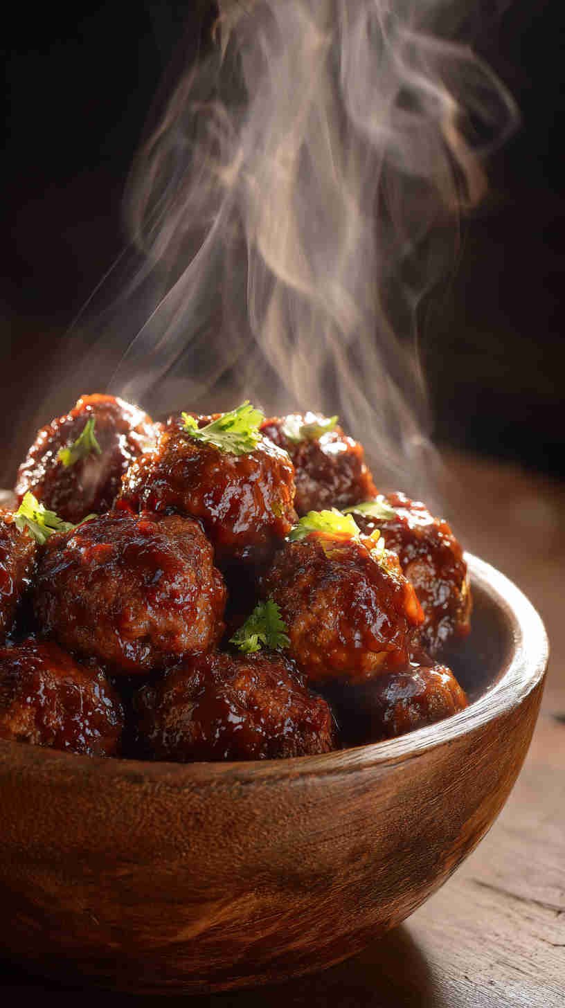 Crockpot Sweet and Spicy BBQ Meatballs