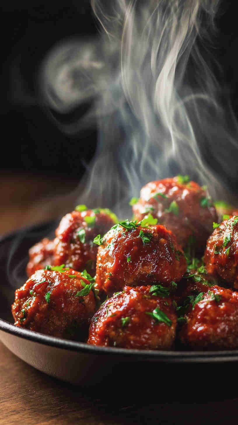 Crockpot Sweet and Spicy BBQ Meatballs