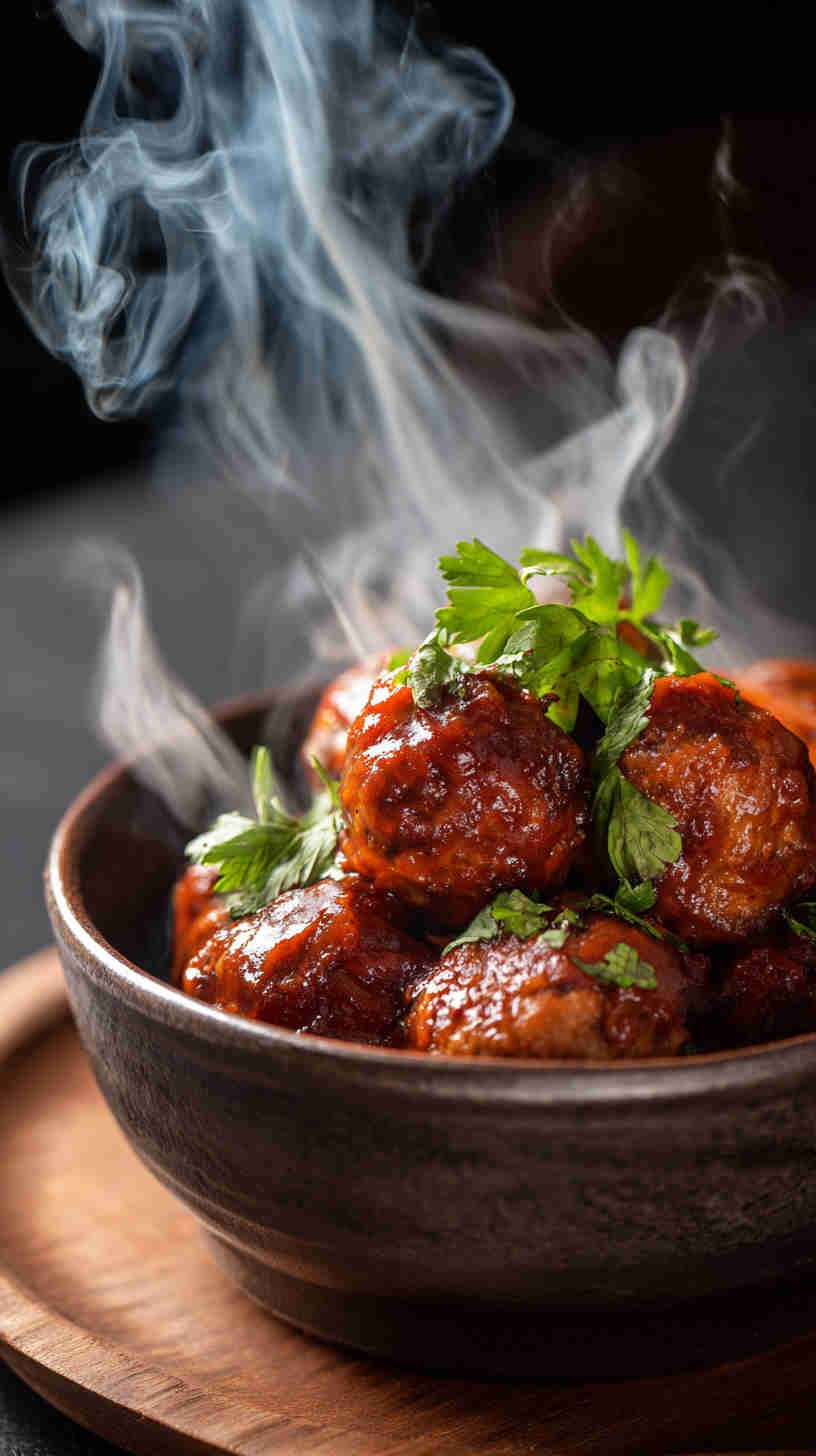 Crockpot Sweet and Spicy BBQ Meatballs