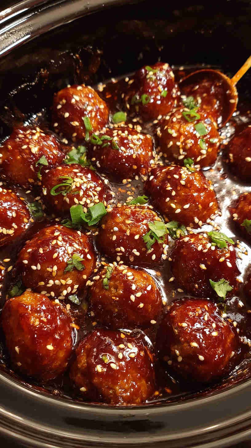 Crockpot Sweet and Spicy BBQ Meatballs