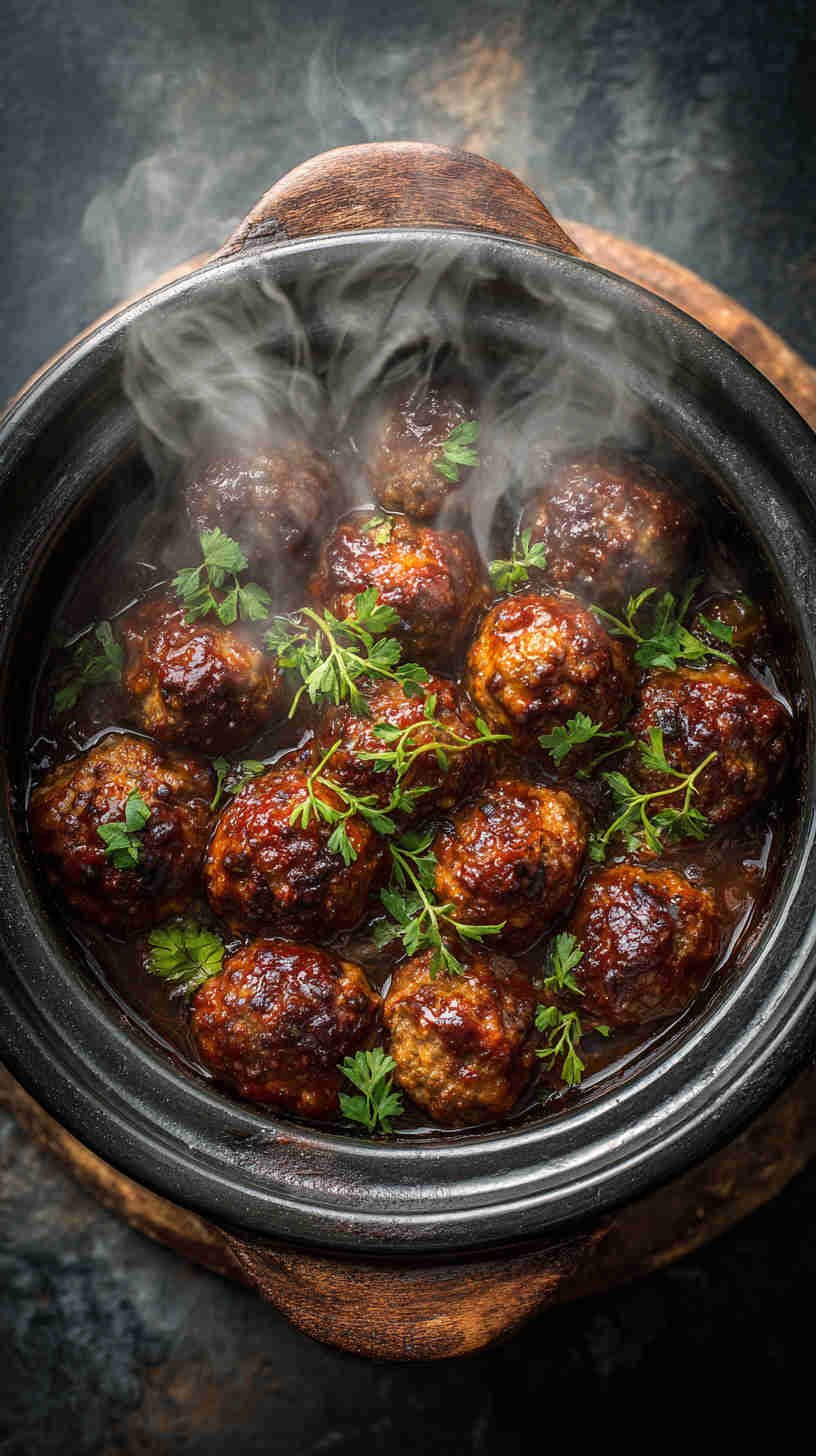 Crockpot Sweet and Spicy BBQ Meatballs