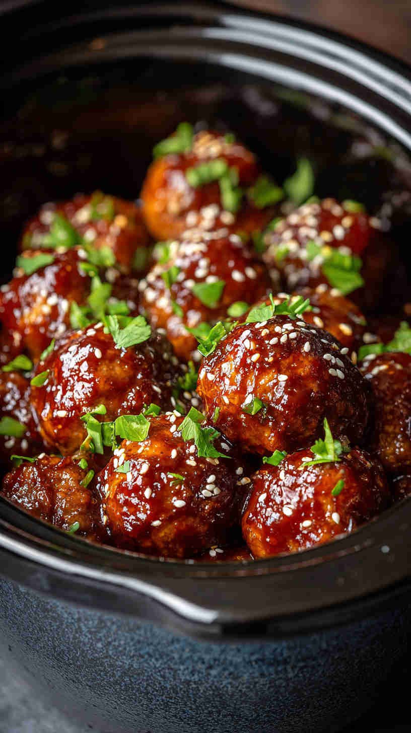 Crockpot Sweet and Spicy BBQ Meatballs