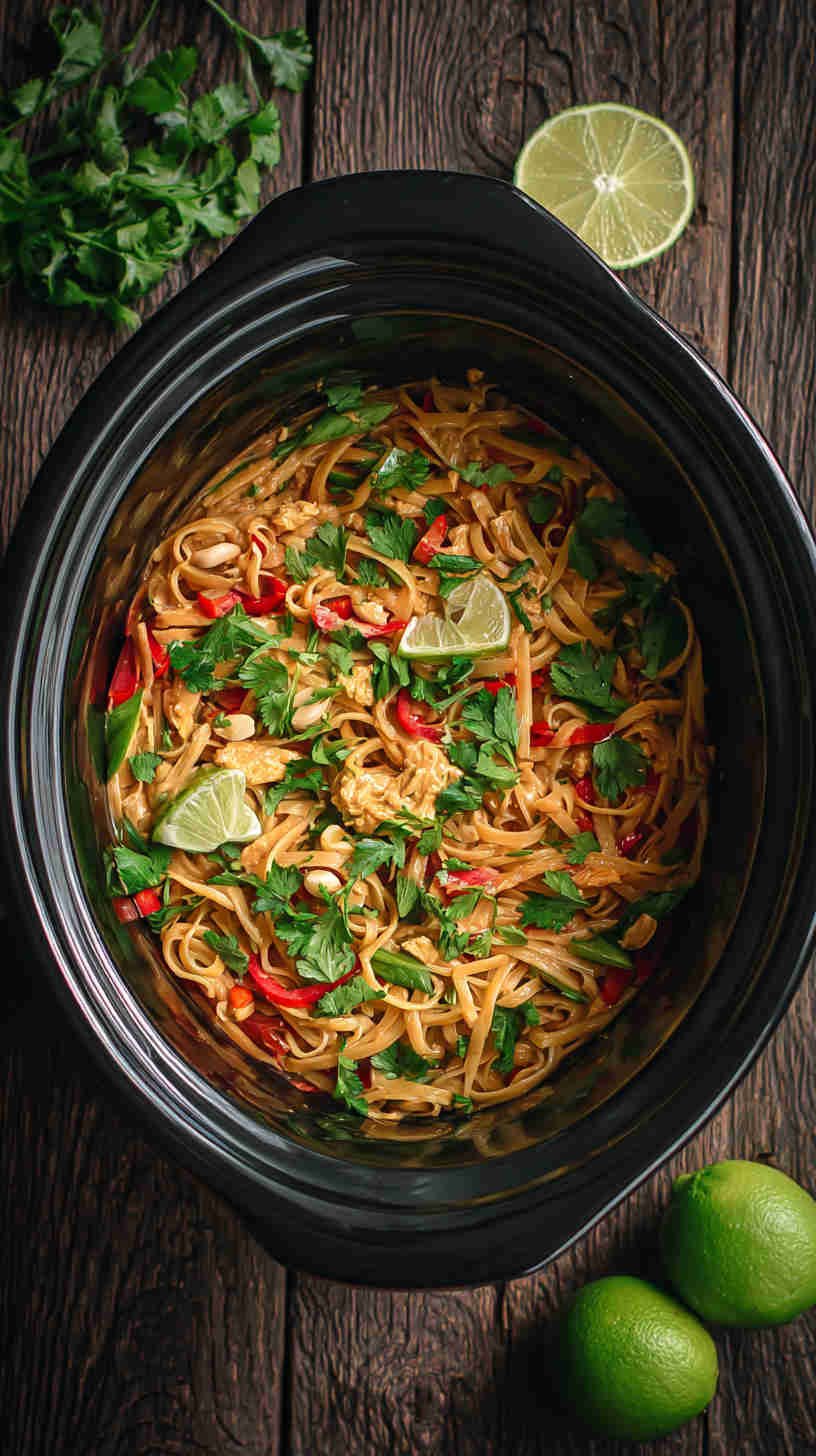 Crockpot Thai Peanut Noodles