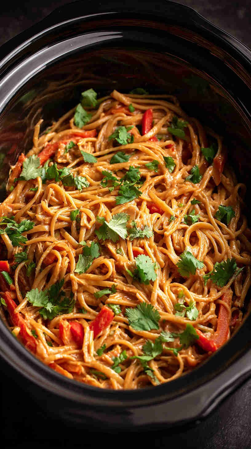 Crockpot Thai Peanut Noodles
