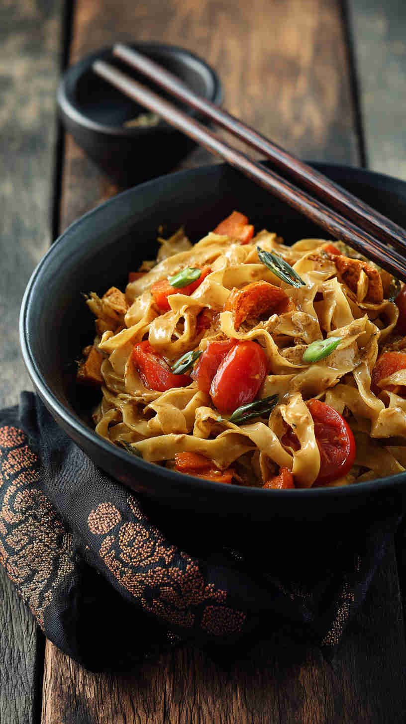Crockpot Thai Peanut Noodles
