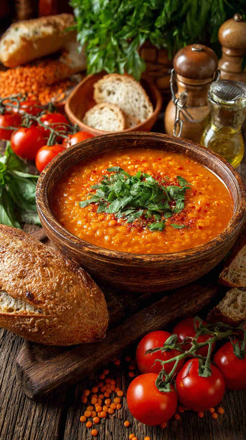 Crockpot Tomato Basil Lentil Soup