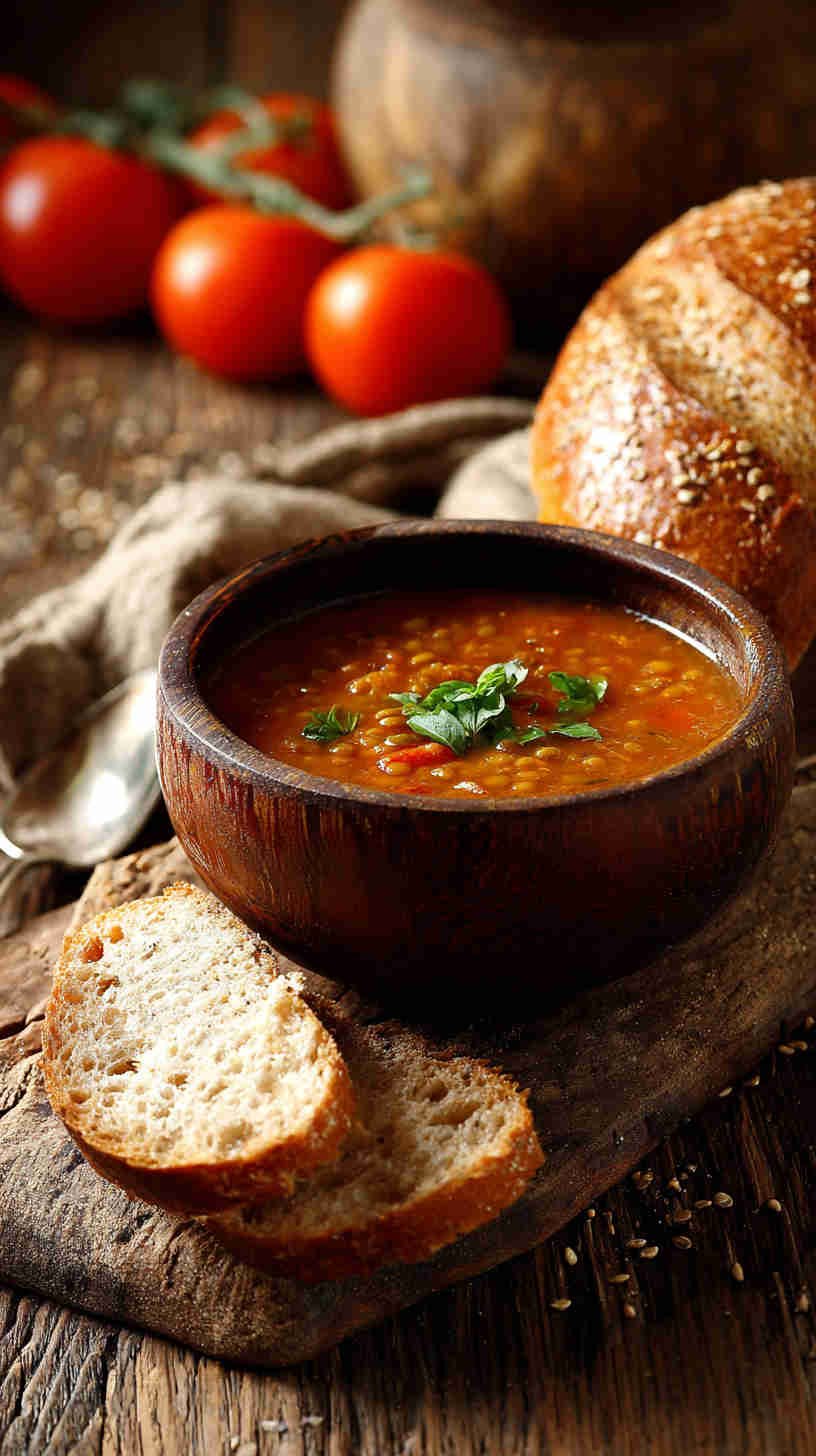 Crockpot Tomato Basil Lentil Soup