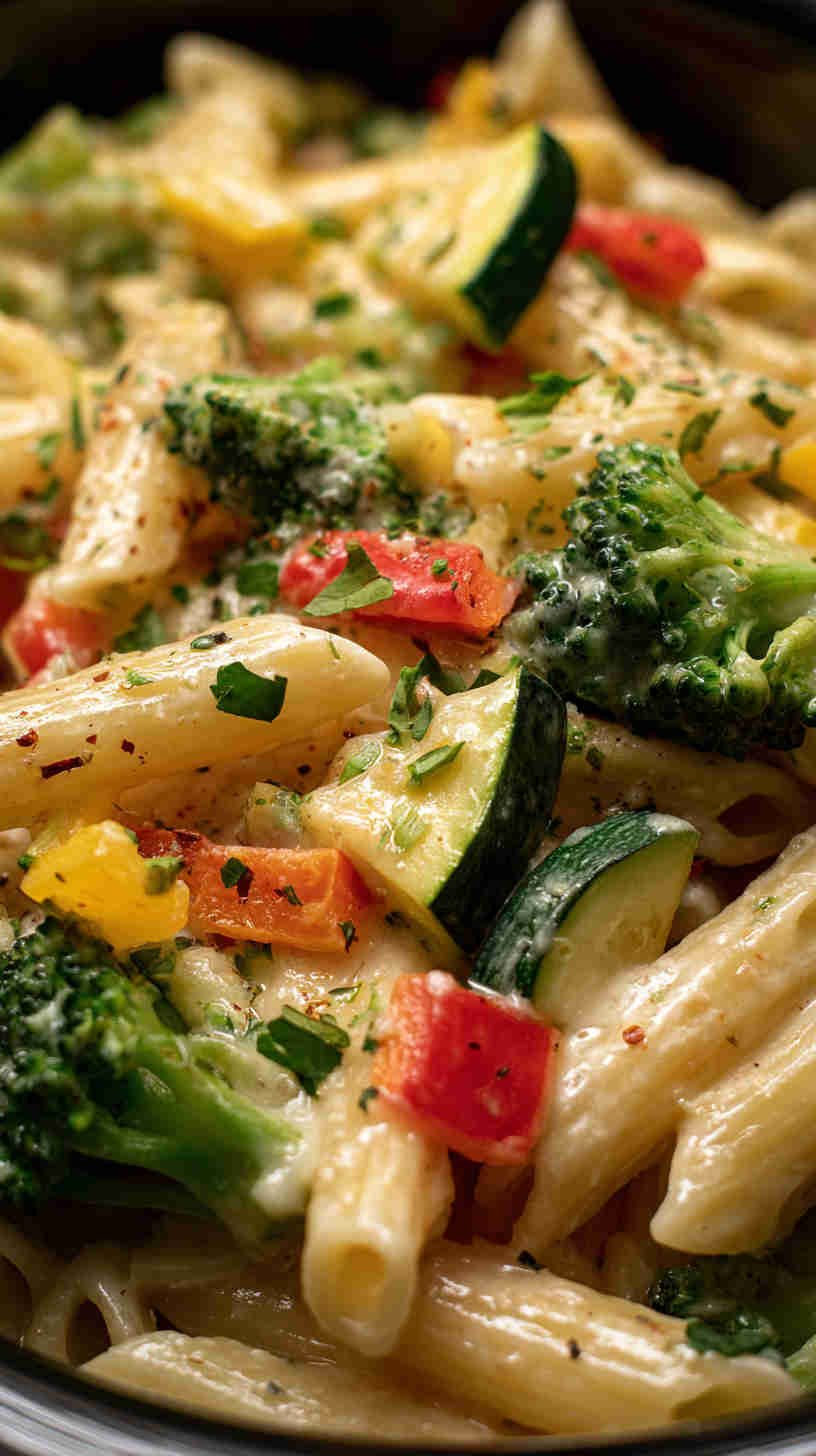Crockpot Vegetarian Pasta Primavera