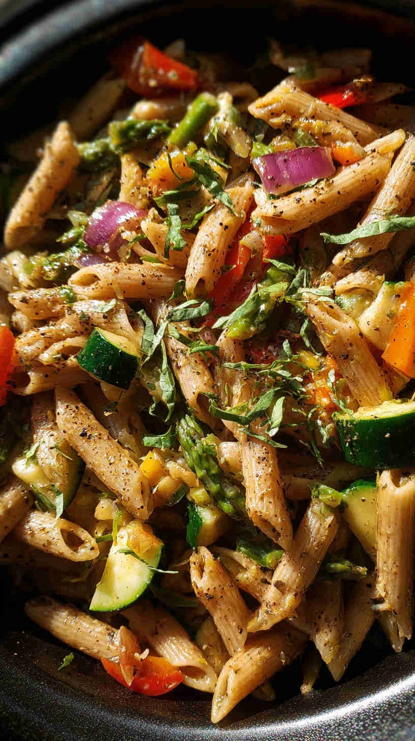Crockpot Vegetarian Pasta Primavera