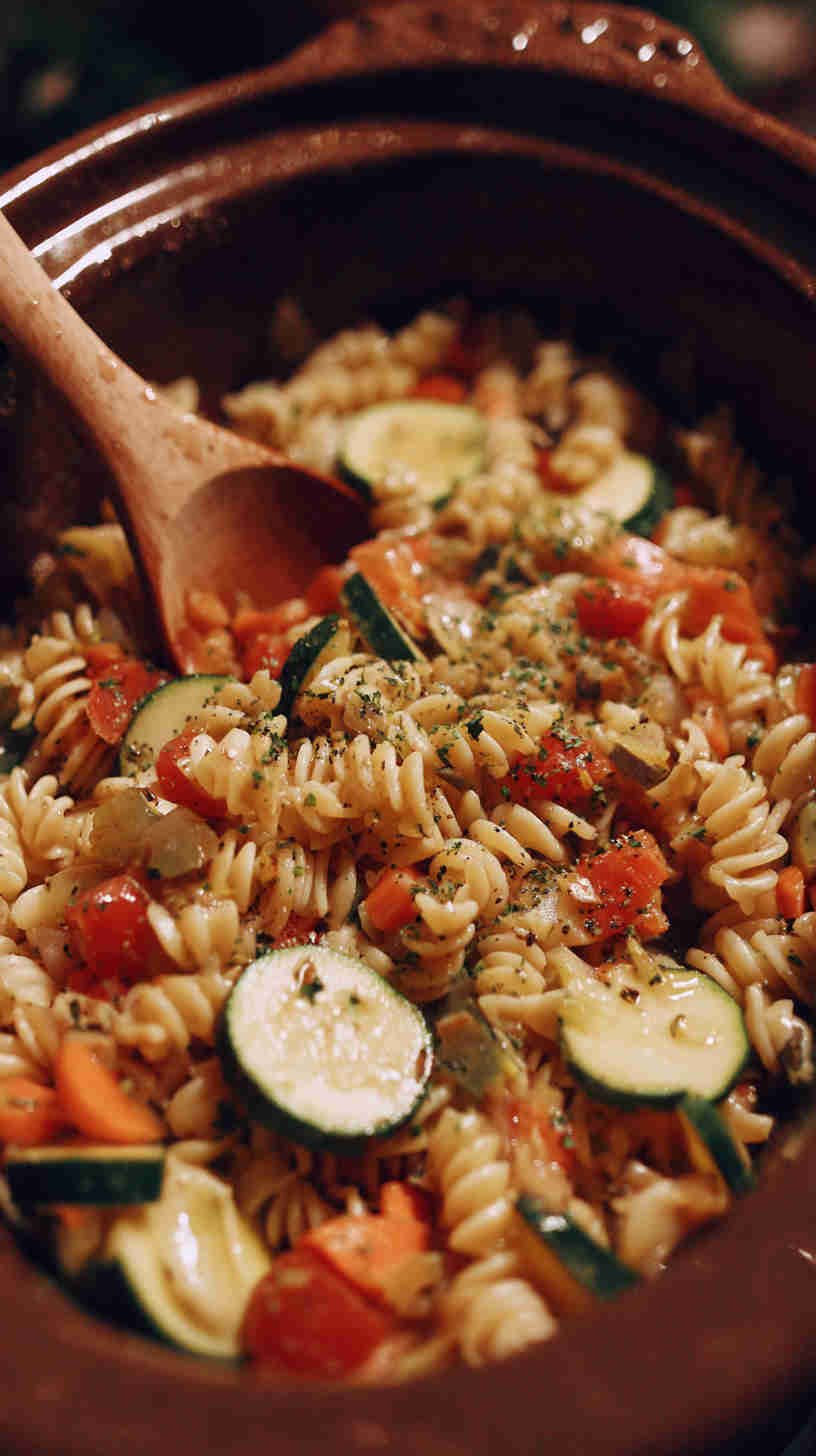 Crockpot Vegetarian Pasta Primavera