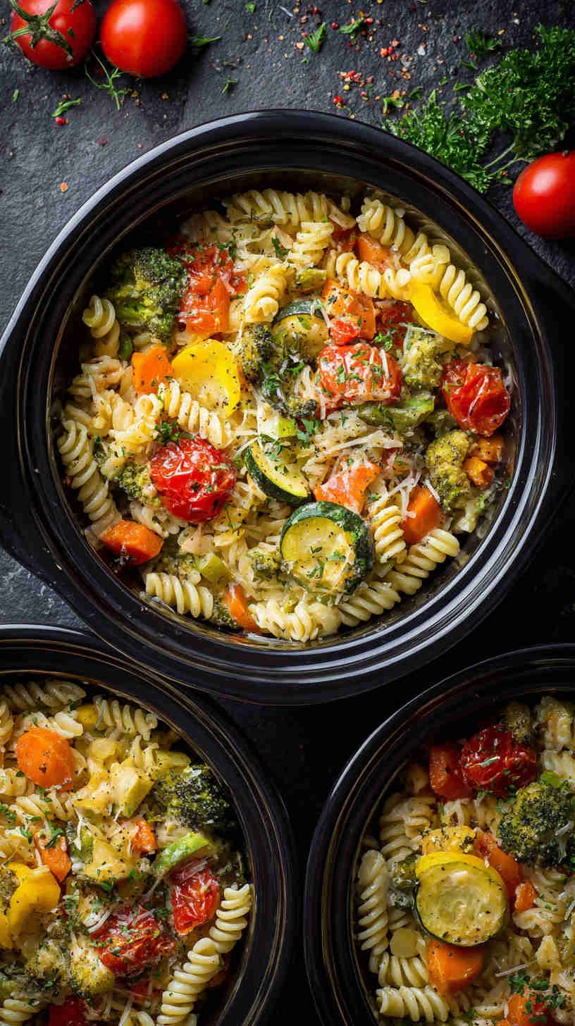 Crockpot Vegetarian Pasta Primavera