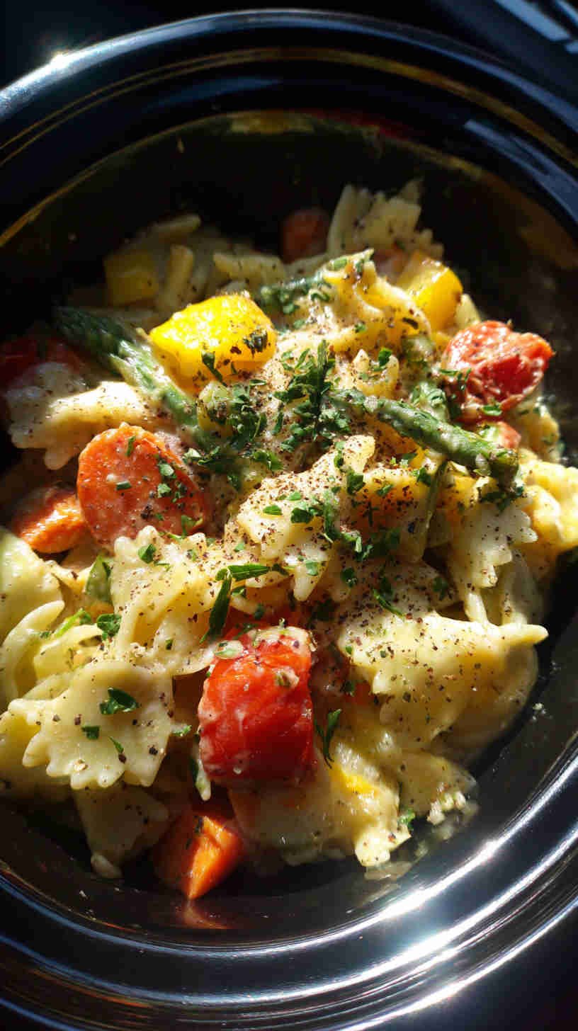 Crockpot Vegetarian Pasta Primavera