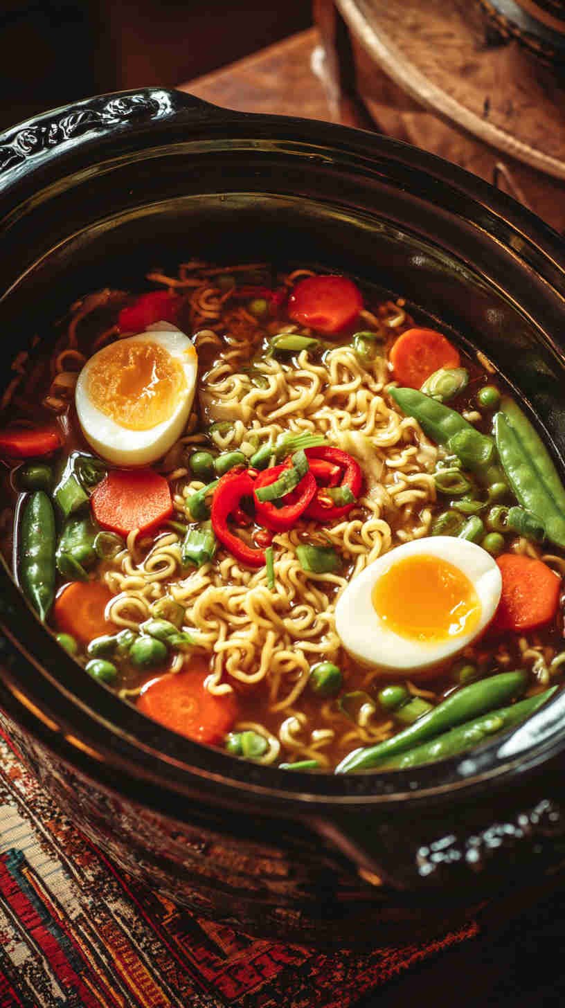 Slow Cooker Chicken Ramen Noodle Soup
