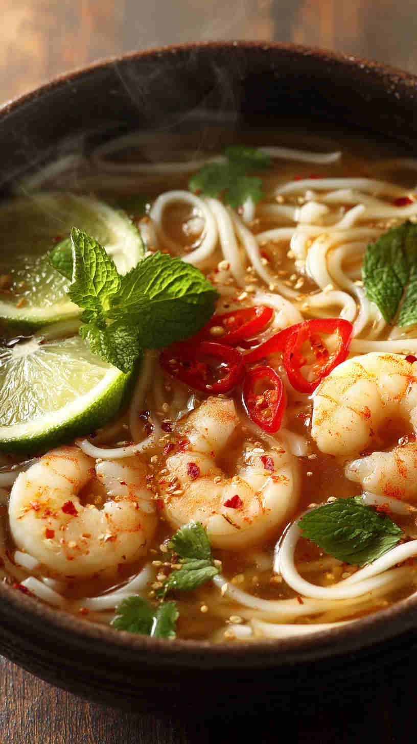 Slow Cooker Pad Thai-Inspired Noodle Soup
