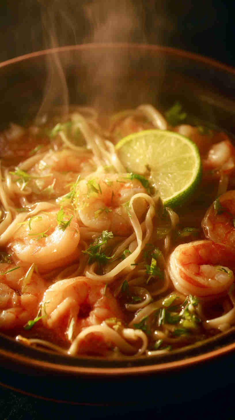 Slow Cooker Pad Thai-Inspired Noodle Soup