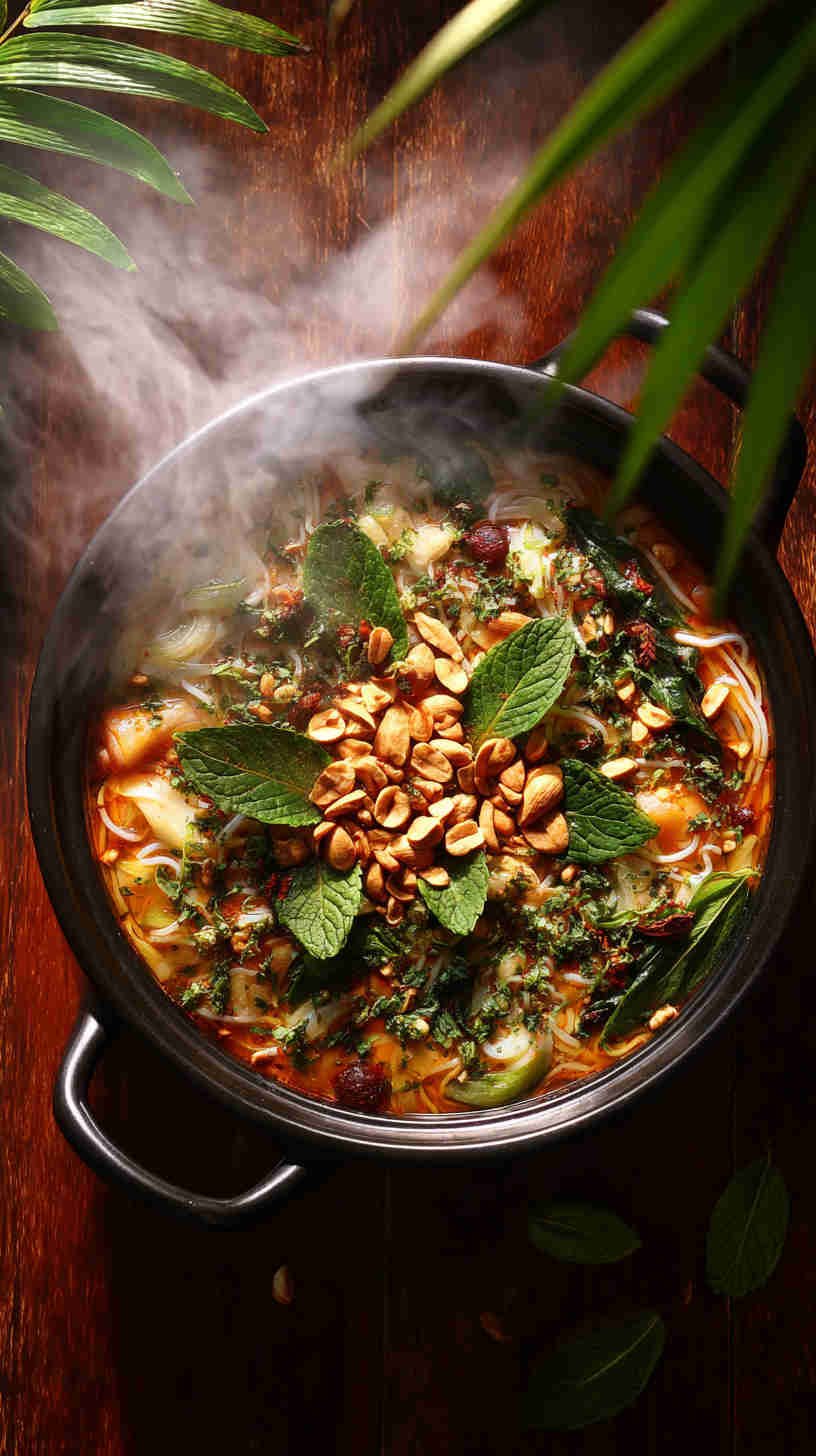 Slow Cooker Pad Thai-Inspired Noodle Soup