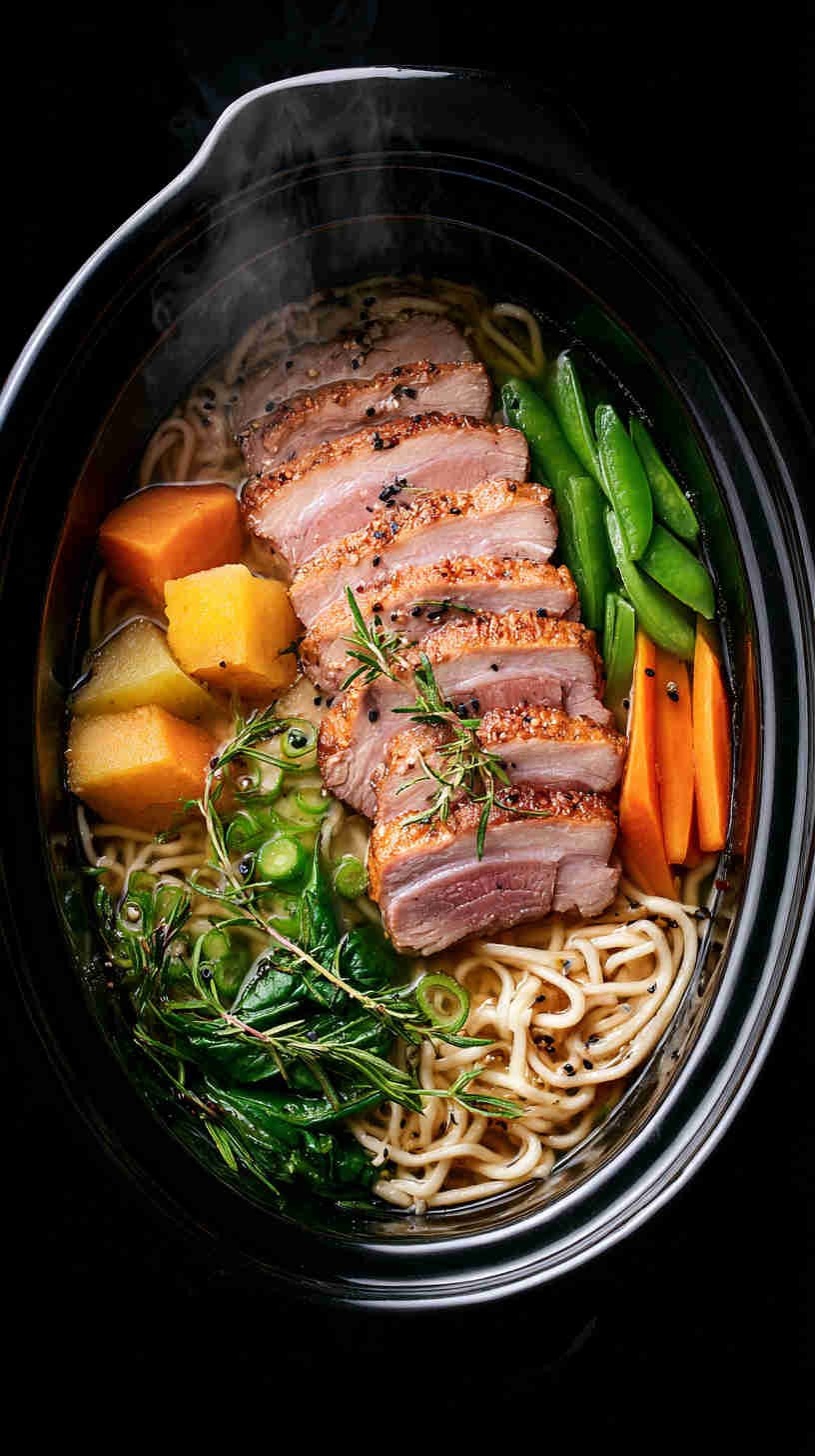 Slow Cooker Pork Miso Ramen