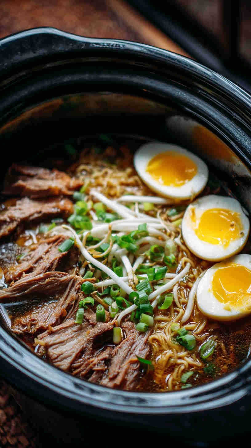 Slow Cooker Pork Miso Ramen