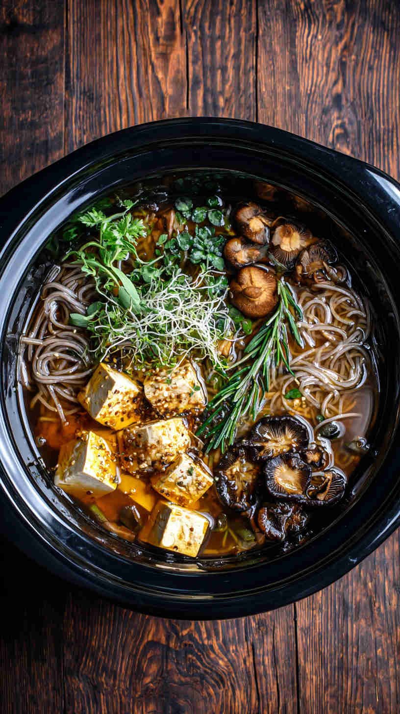 Slow Cooker Soba Noodle Soup with Tofu