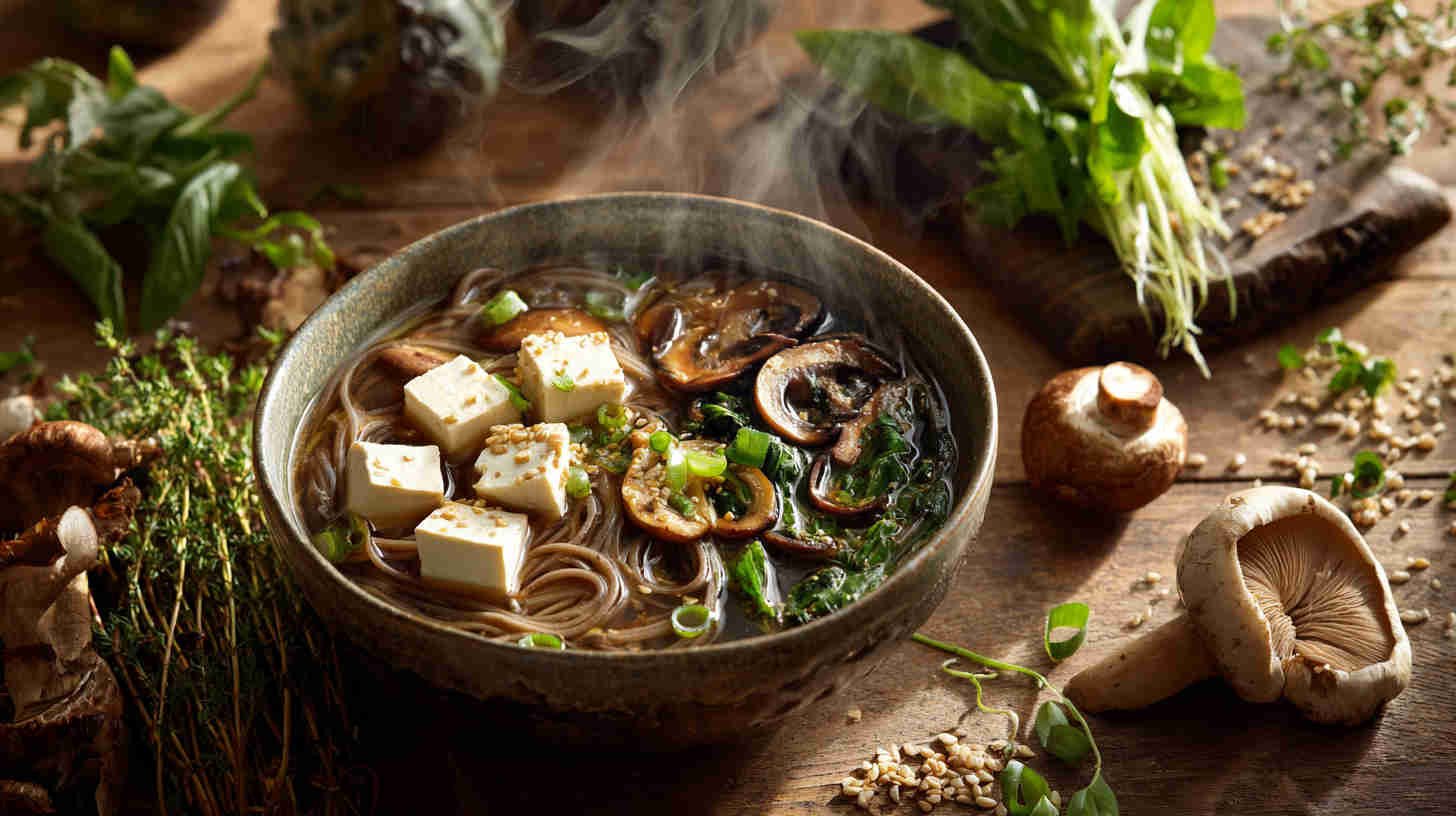 Slow Cooker Soba Noodle Soup with Tofu