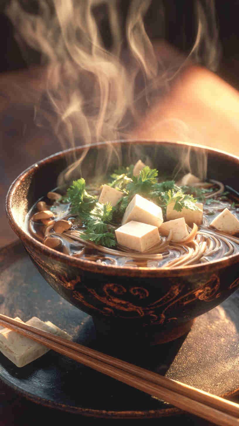 Slow Cooker Soba Noodle Soup with Tofu