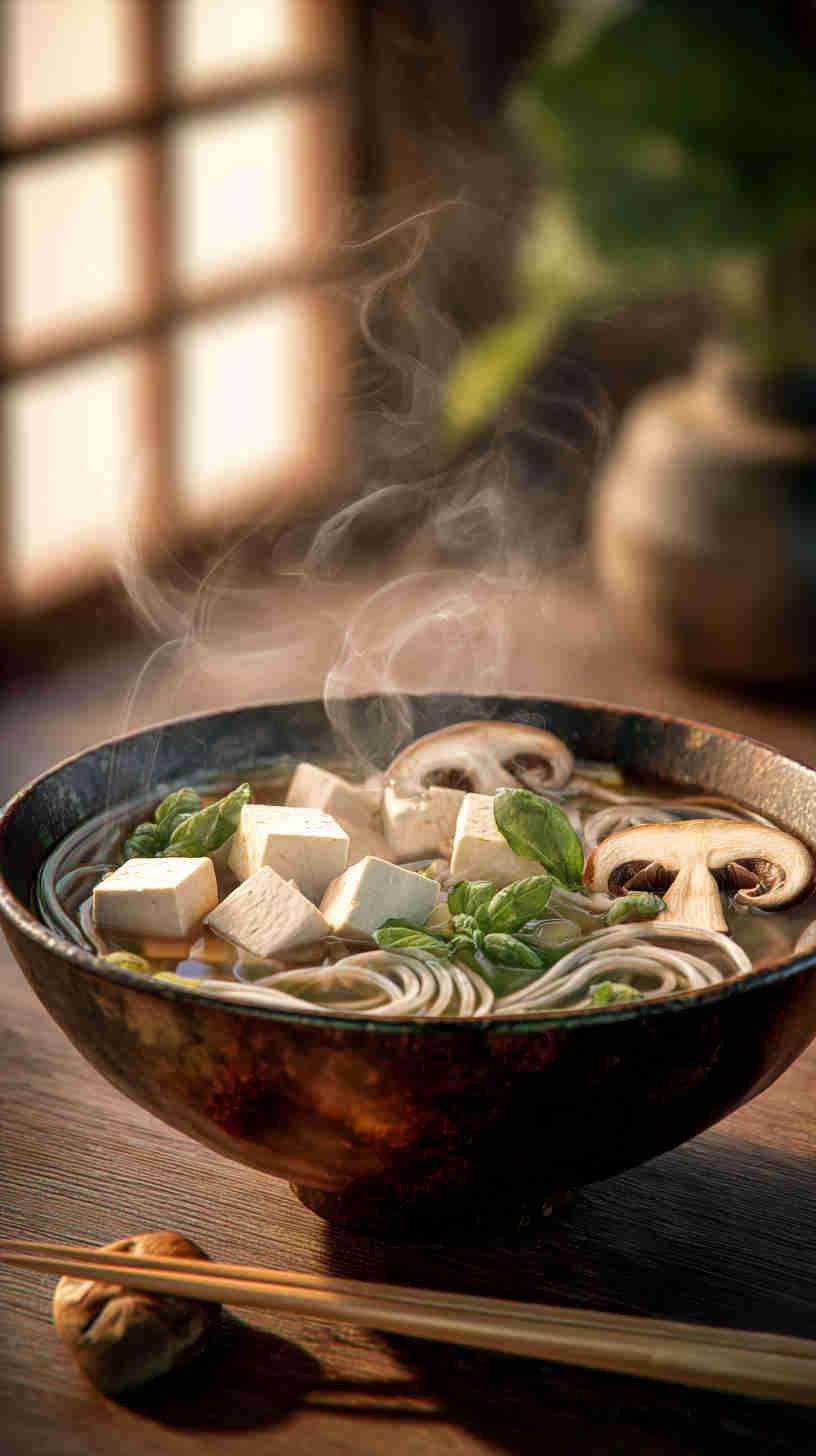 Slow Cooker Soba Noodle Soup with Tofu