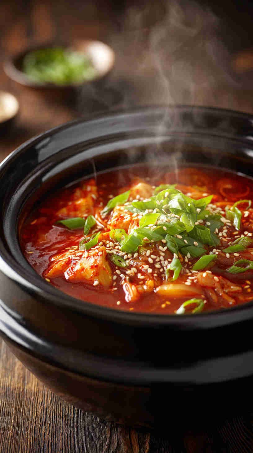 Slow Cooker Spicy Korean Kimchi Noodle Soup