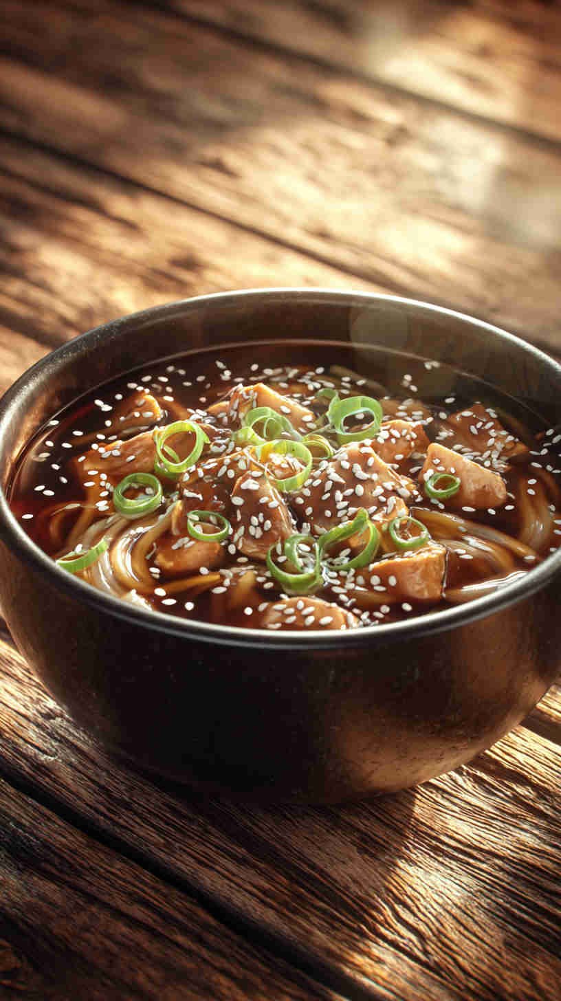 Slow Cooker Teriyaki Chicken Noodle Soup