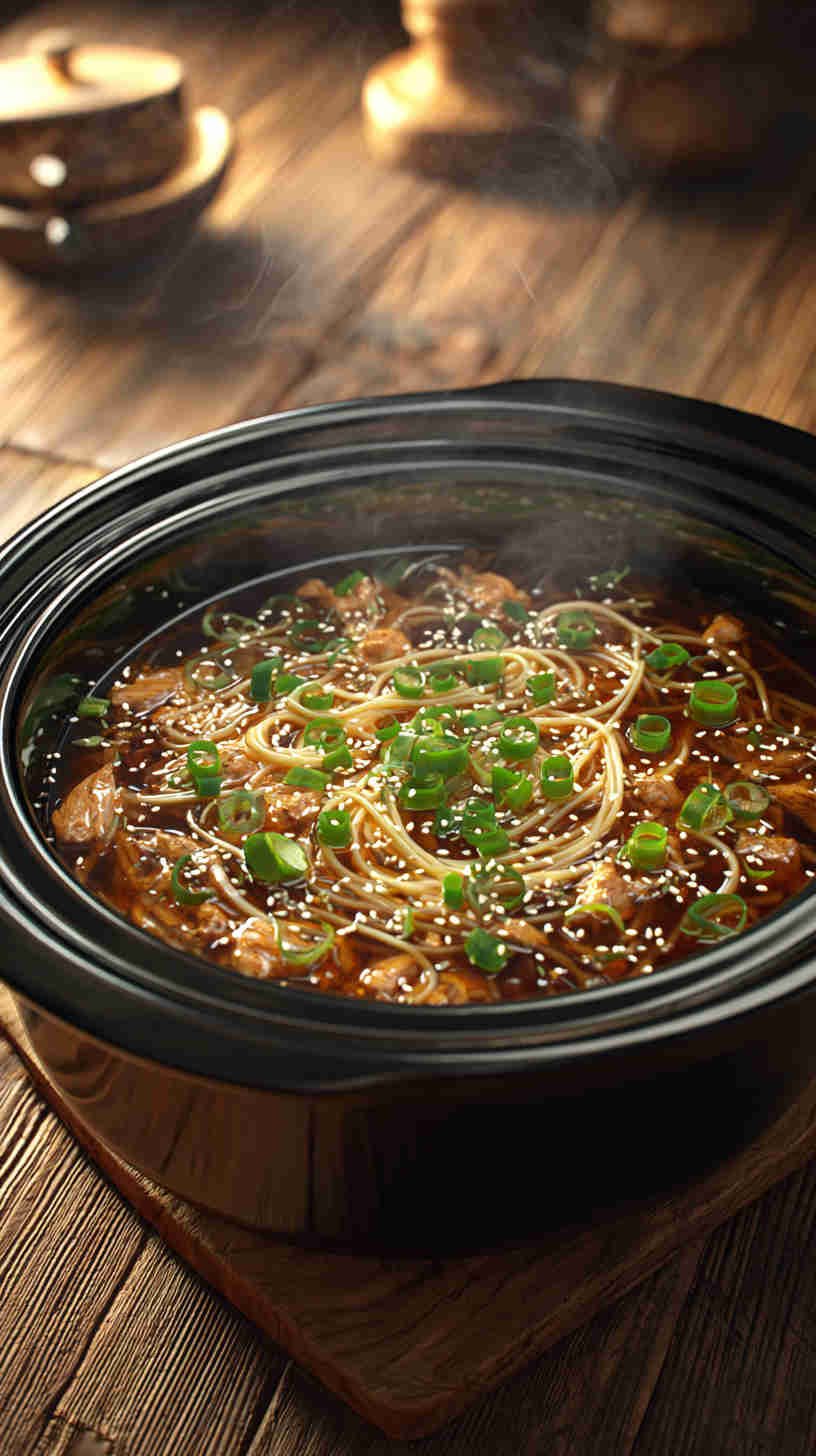 Slow Cooker Teriyaki Chicken Noodle Soup