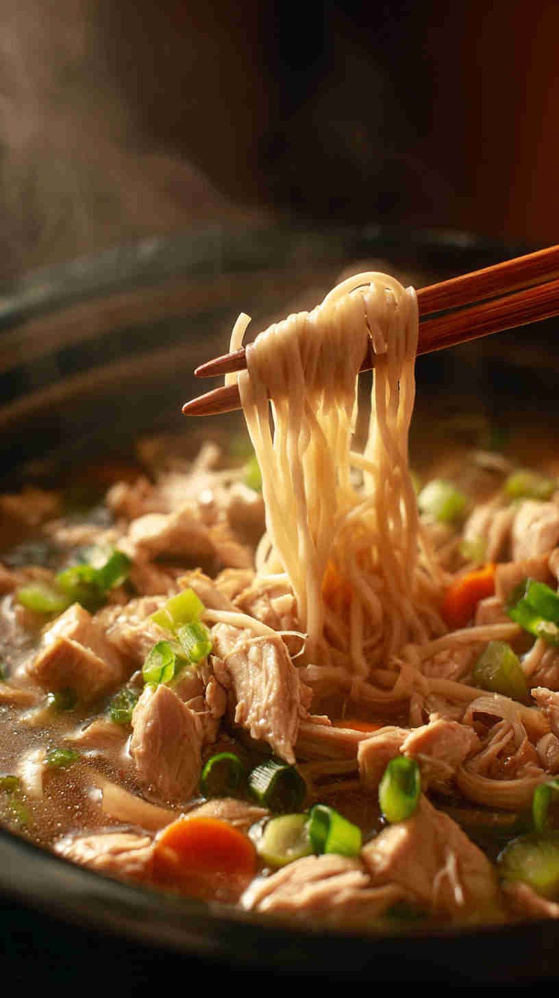 Slow Cooker Teriyaki Chicken Noodle Soup