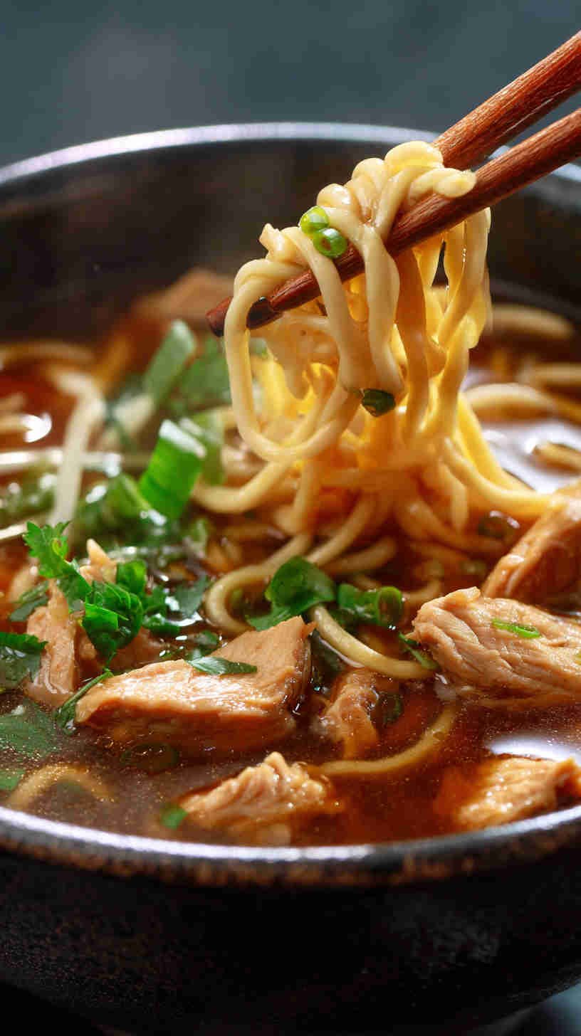 Slow Cooker Teriyaki Chicken Noodle Soup