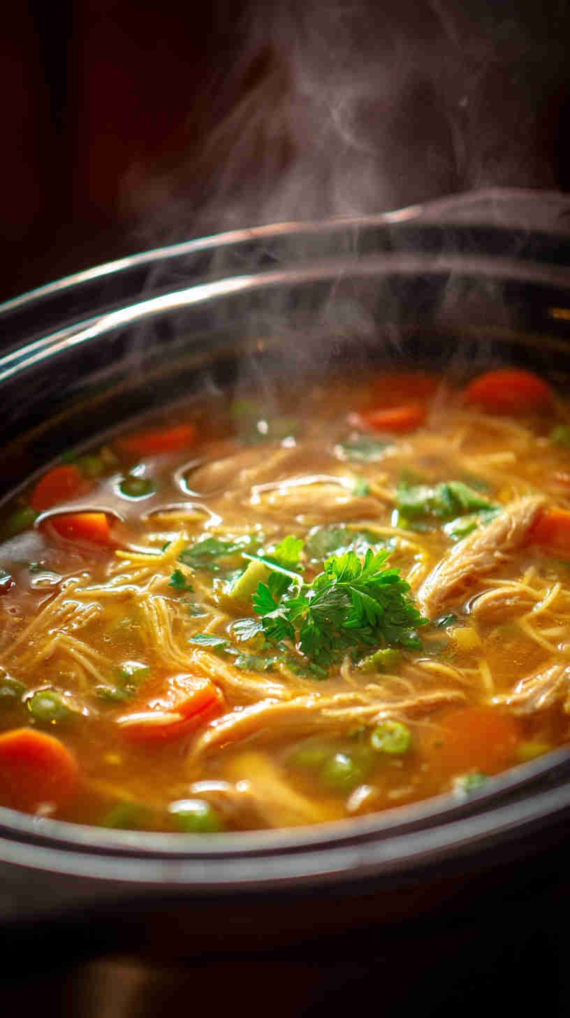 Slow Cooker Teriyaki Chicken Noodle Soup