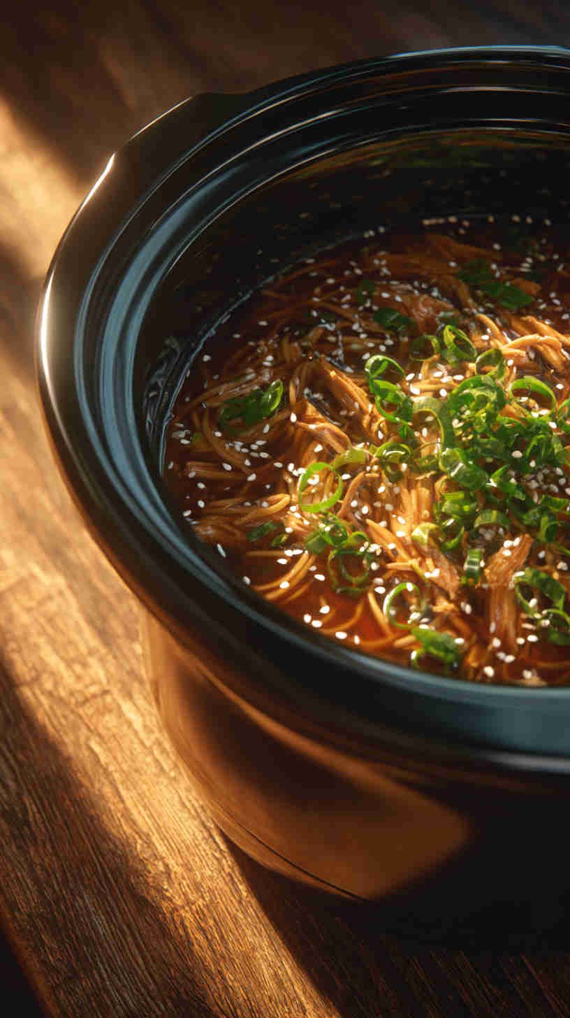 Slow Cooker Teriyaki Chicken Noodle Soup