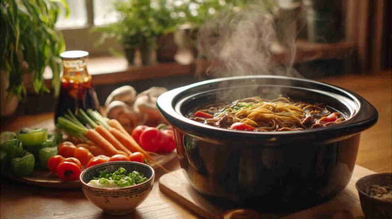 Slow Cooker Teriyaki Chicken Noodle Soup