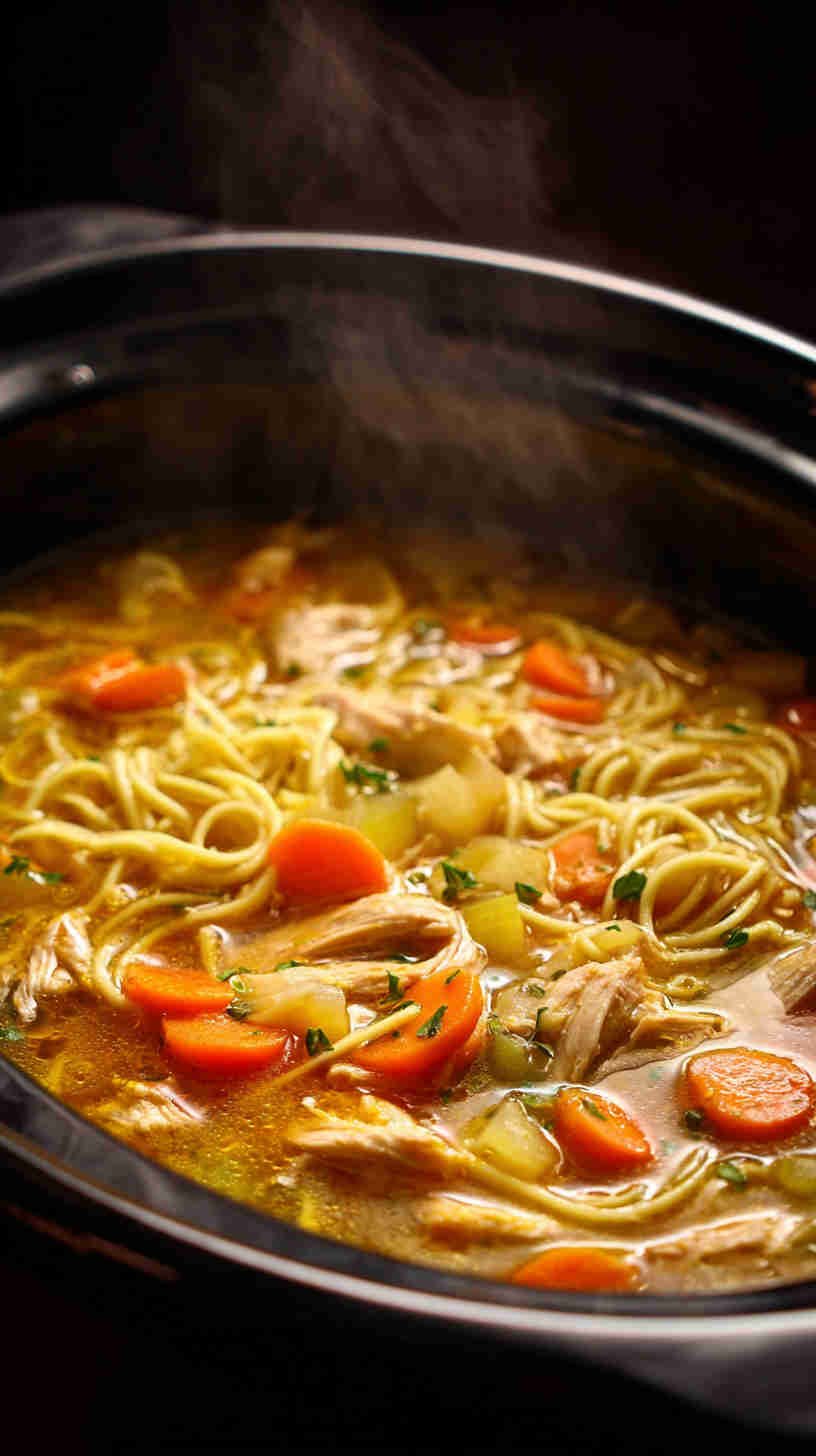 Slow Cooker Teriyaki Chicken Noodle Soup