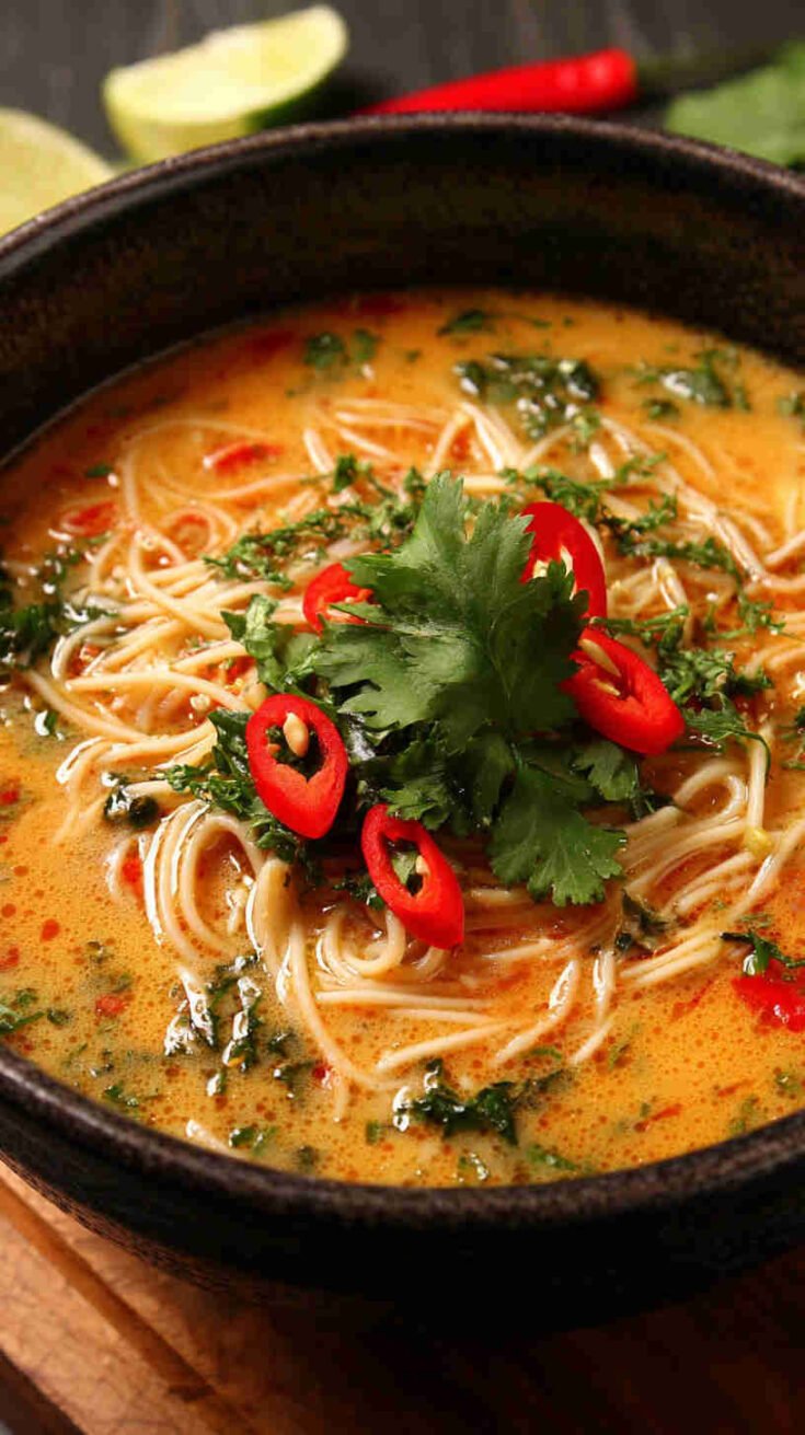Slow Cooker Thai Coconut Curry Noodle Soup