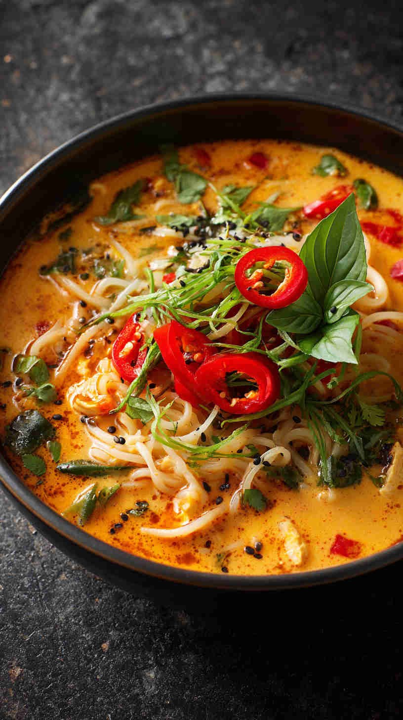 Slow Cooker Thai Coconut Curry Noodle Soup