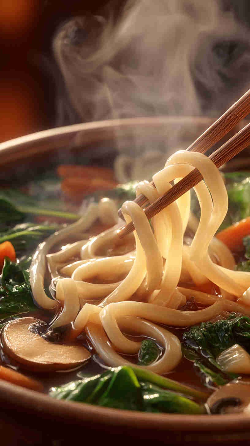 Slow Cooker Udon Noodle Soup with Vegetables