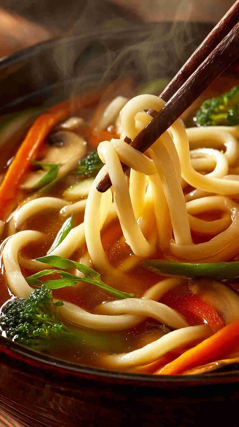 Slow Cooker Udon Noodle Soup with Vegetables