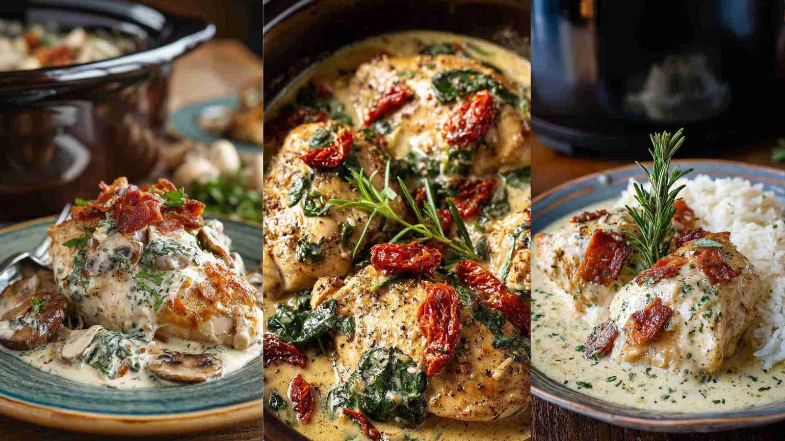 Crockpot Creamy Tuscan Garlic Chicken