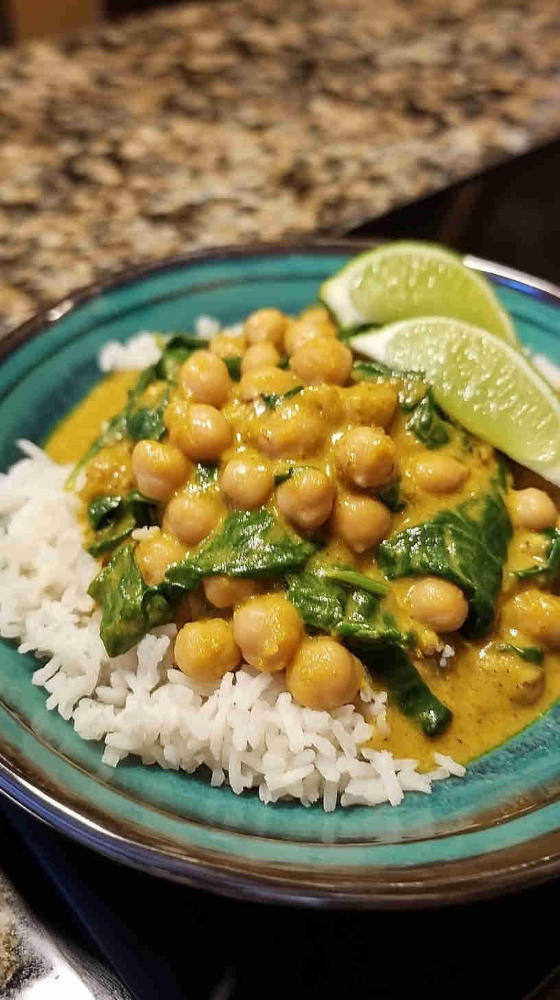 Chickpea and Spinach Coconut Curry