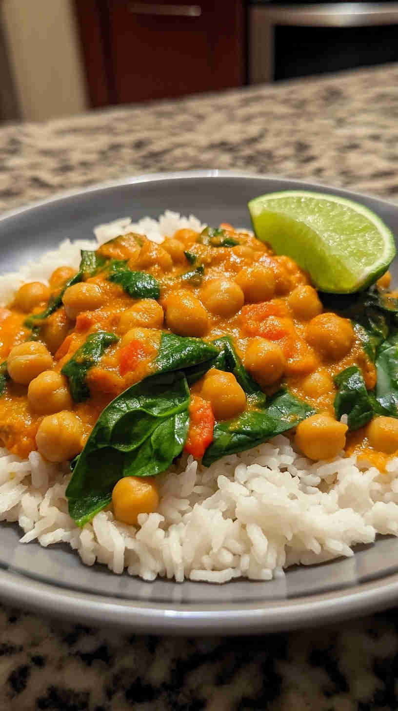 Chickpea and Spinach Coconut Curry