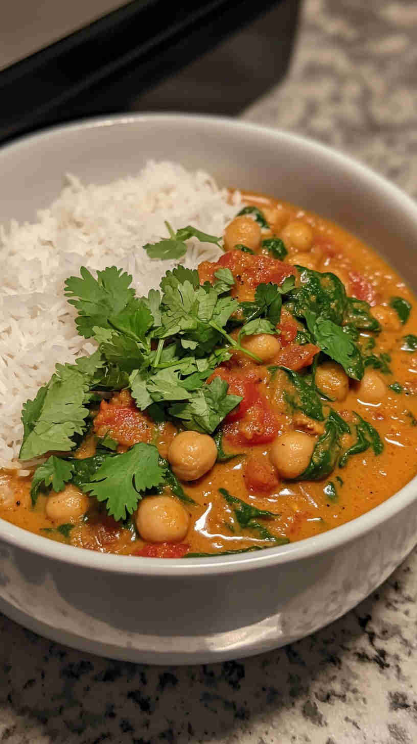 Chickpea and Spinach Coconut Curry