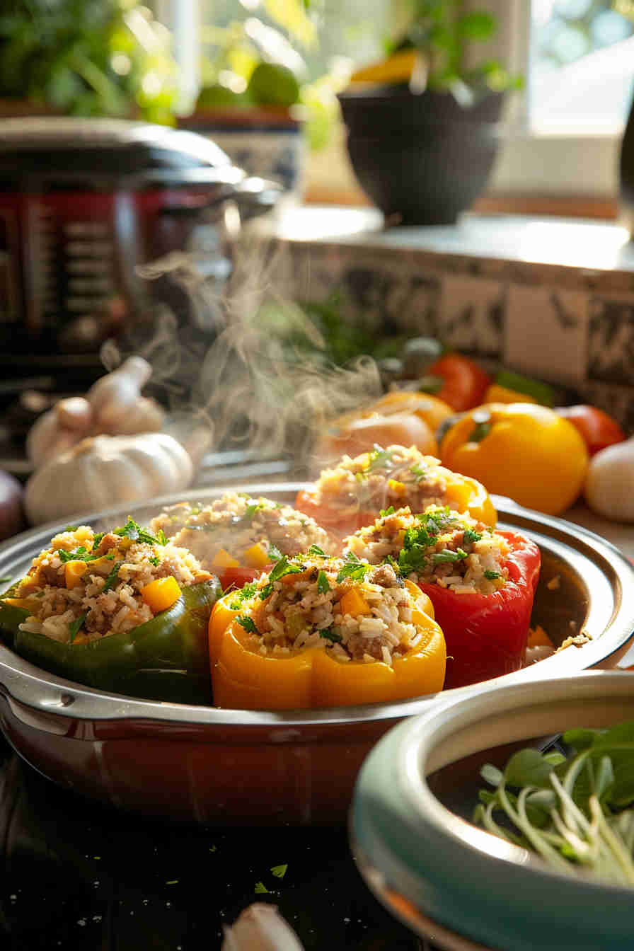 Crockpot Stuffed Bell Peppers