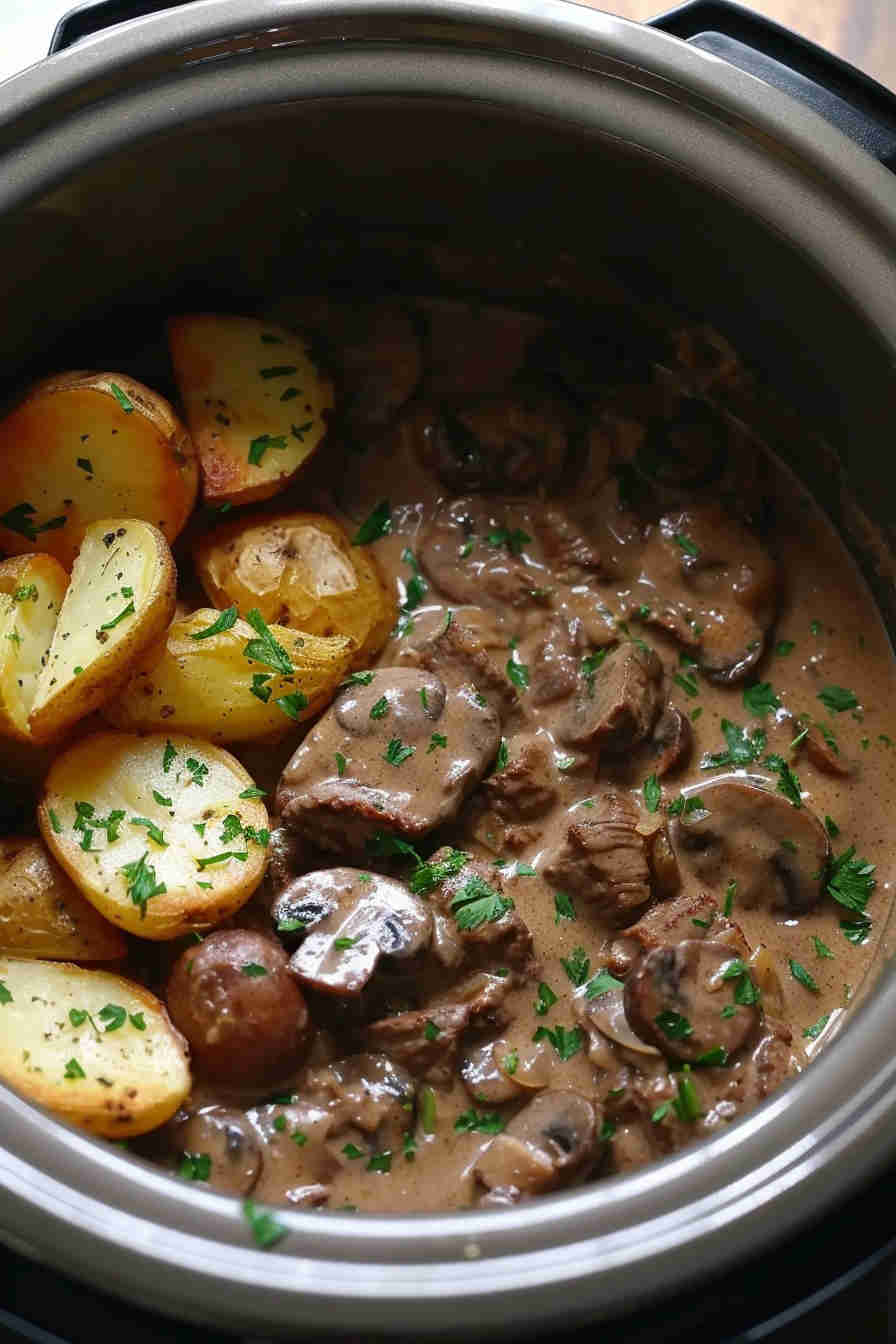 Slow Cooker Beef Stroganoff