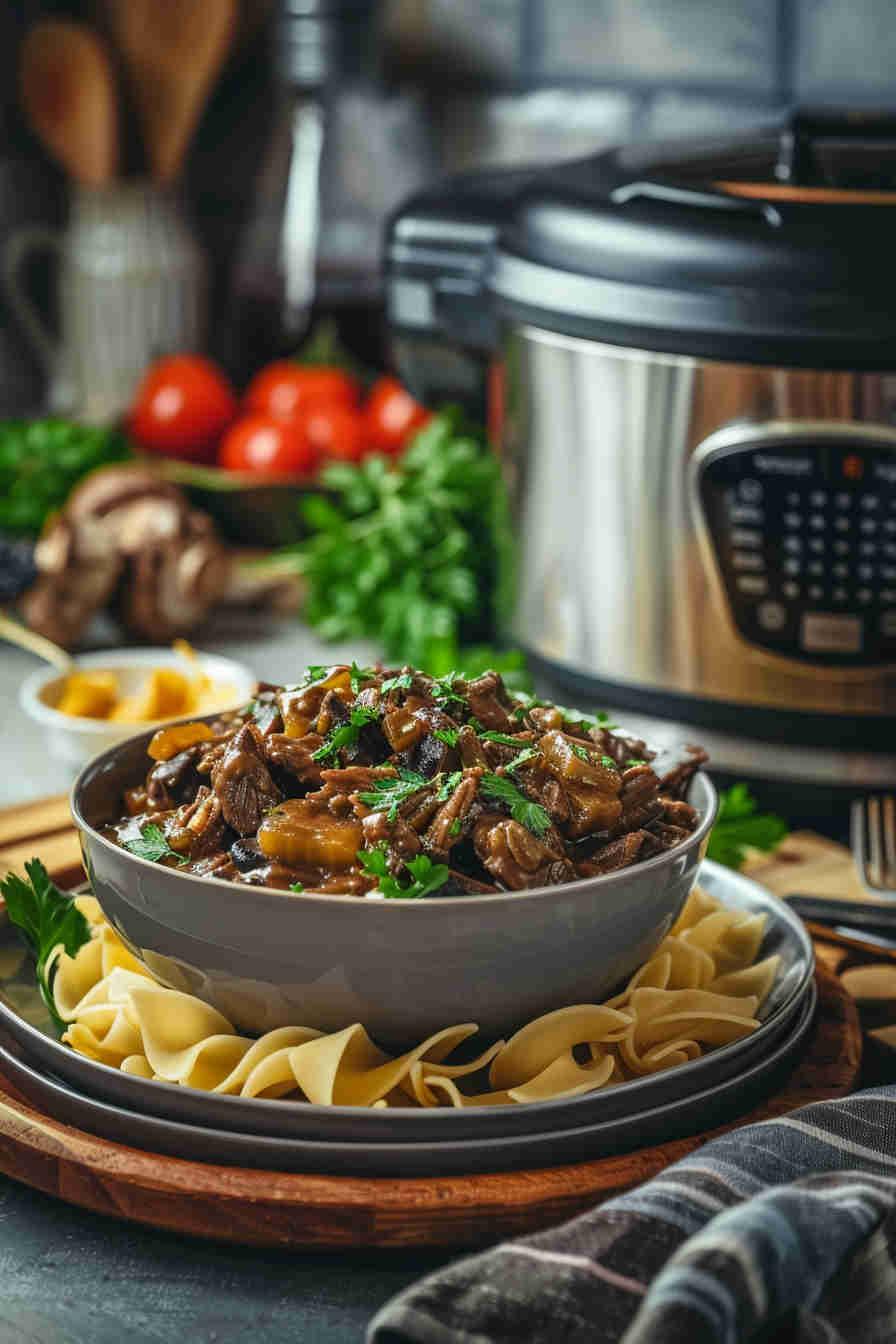Slow Cooker Beef Stroganoff