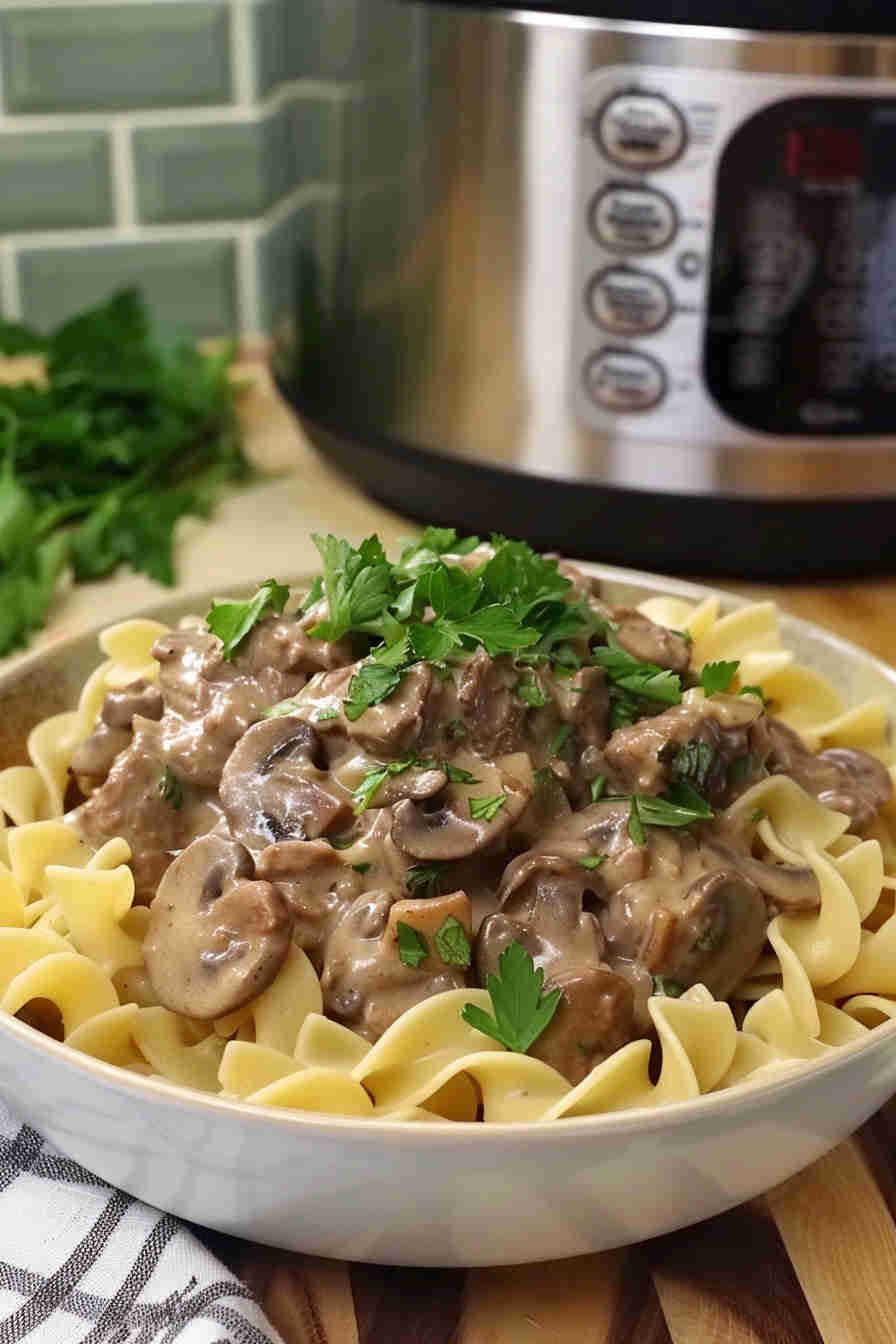 Slow Cooker Beef Stroganoff