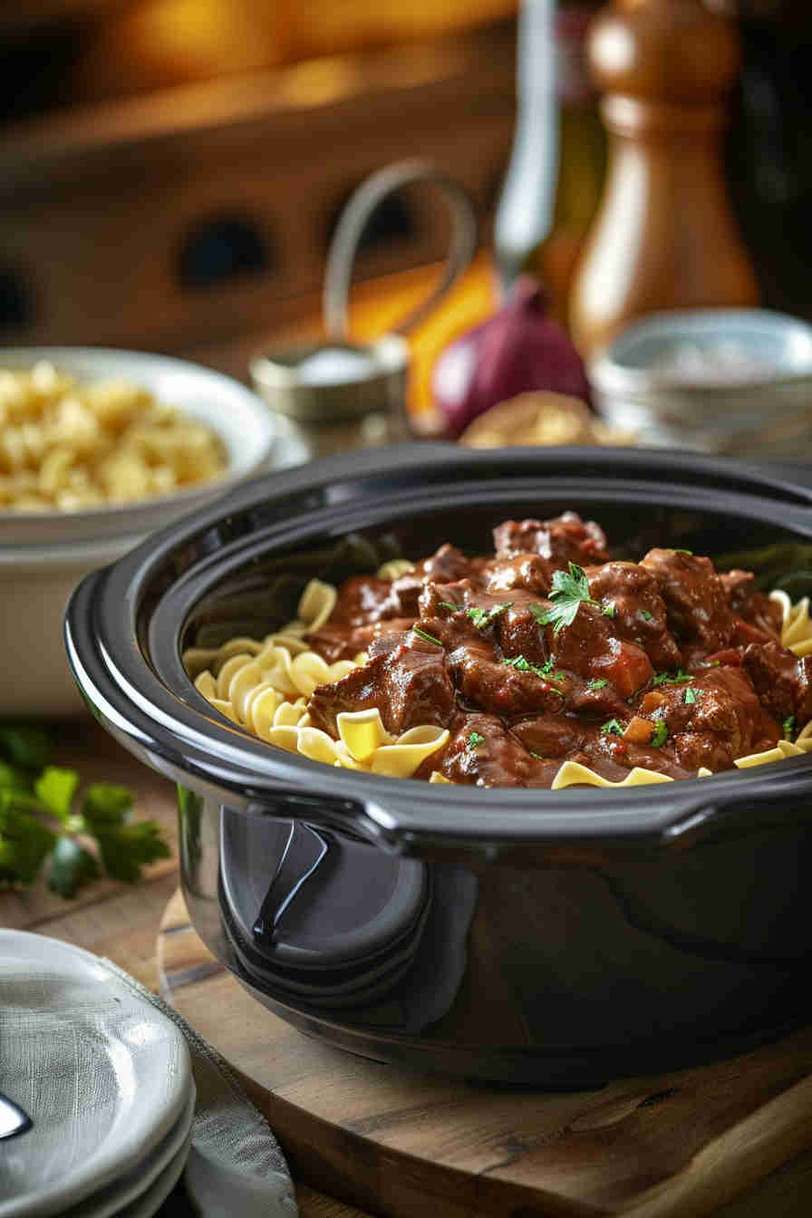 Slow Cooker Beef Stroganoff