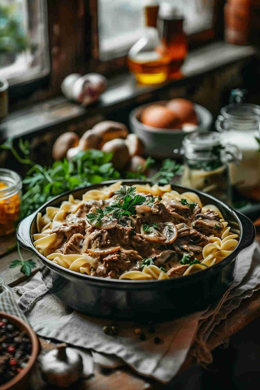 Slow Cooker Beef Stroganoff